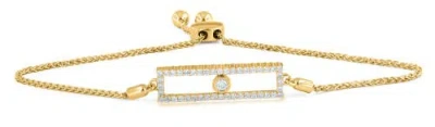 LUVMYJEWELRY LUVMYJEWELRY RECTANGULAR KINETIC UNO SLIDER BOLO ADJUSTABLE DIAMOND BRACELET