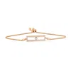 Luvmyjewelry Rectangular Kinetic Uno Slider Bolo Adjustable Diamond Bracelet In 14k Gold In 14k Rose Gold