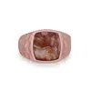 Luvmyjewelry Red Lace Agate Sterling Silver Textured Men Signet Ring In Pink