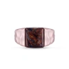 Luvmyjewelry Red Pietersite Stone Signet Ring In 14k Rose Gold Plated Sterling Silver In 14kt Rose Gold Vermeil