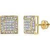 LUVMYJEWELRY LUVMYJEWELRY REGALIA 10K YELLOW GOLD DIAMOND STUD EARRINGS