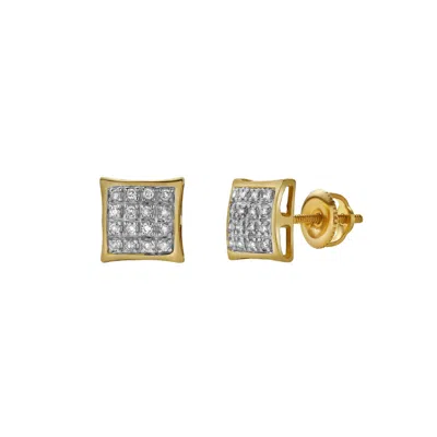 Luvmyjewelry Resplendor 10k Yellow Gold Diamond Unisex Earrings - 0.11 Cts