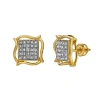 Luvmyjewelry Riso 10k Yellow Gold Diamond Unisex Earrings In 10k Yellow Gold