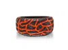 Luvmyjewelry Rivers Of Fire Textured Silver & Enamel Band Men Ring In Grey