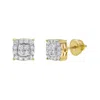 Luvmyjewelry Rounded Square 14k Yellow Gold Diamond Earrings In Yellow