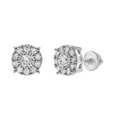 Luvmyjewelry Rshack 14k Gold Diamond Stud Earrings In 14k White Gold