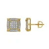 Luvmyjewelry Rune 10k Yellow Gold Cluster Diamond Unisex Earrings In 10k Yellow Gold