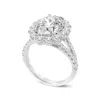 Luvmyjewelry Sabina 14k White Gold Oval Lab Grown Diamond Halo Engagement Ring - 4.72 Ct In Silver