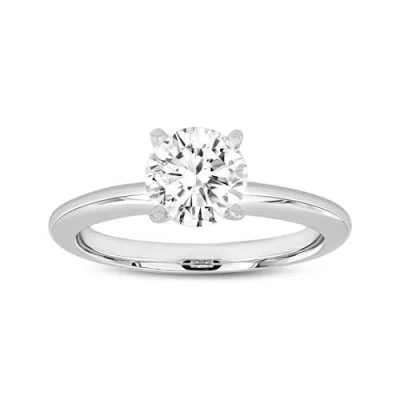 Luvmyjewelry Sabine 14k White Gold Round Cut Lab Grown Diamond Solitaire Engagement Ring