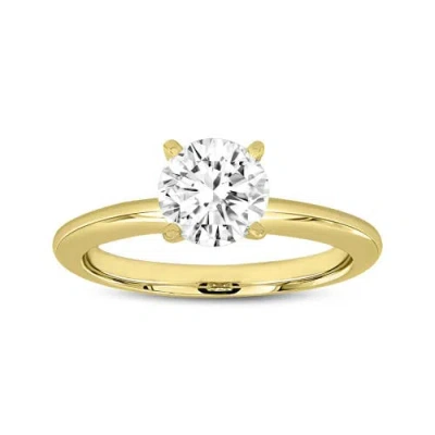 Luvmyjewelry Sabine 14k Yellow Gold Round Cut Lab Grown Diamond Solitaire Engagement Ring