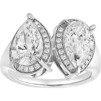 Luvmyjewelry Sansa 14k Gold Toi Et Moi Pear Lab Grown Diamond Ring In Metallic