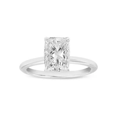 Luvmyjewelry Selene 14k White Gold Cushion Hidden Halo Lab Grown Diamond Engagement Ring