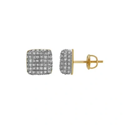 Luvmyjewelry Sensato 10k Yellow Gold Diamond Unisex Earrings