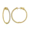 Luvmyjewelry Sepharna 14k Gold Diamond Hoop Earrings - 1.2 Cts In Silver
