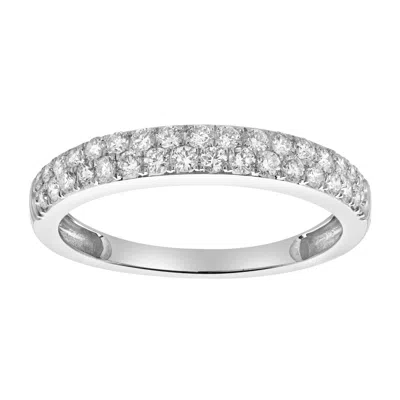 Luvmyjewelry Serafina 14k Gold Round Diamond Studded Eternity Band Ring - 0.48cts In Silver