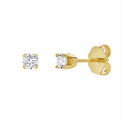 LUVMYJEWELRY SERAPH 14K GOLD LAB GROWN ROUND SOLITAIRE DIAMOND EARRINGS - 0.2 CT