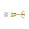 Luvmyjewelry Valeria 14k Gold Lab Grown Round Solitaire Diamond Earrings In Yellow