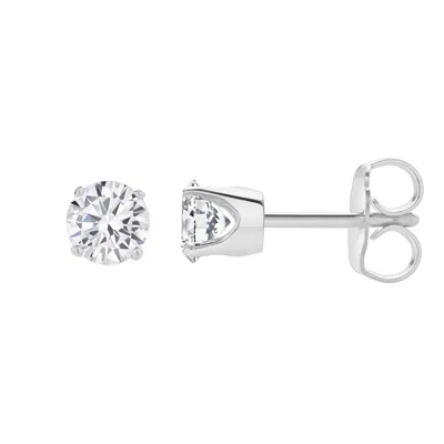 Luvmyjewelry Seraph 14k Gold Lab Grown Round Solitaire Diamond Earrings - 2 Ct In Metallic