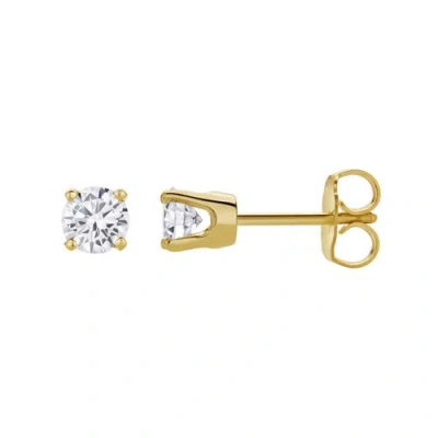 LUVMYJEWELRY LUVMYJEWELRY SERAPH 14K GOLD LAB GROWN ROUND SOLITAIRE DIAMOND EARRINGS