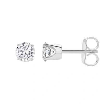 Luvmyjewelry Seraph 2 Ct Tw Lab Grown Round Diamond Certified Studs 14k Gold Earrings In Metallic
