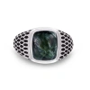 Luvmyjewelry Seraphinite Sterling Silver Men Signet Ring In Green