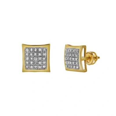 Luvmyjewelry Serenidade 10k Yellow Gold Diamond Unisex Earrings
