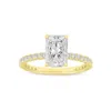 Luvmyjewelry Sia 14k Gold Radiant Cut Lab Grown Diamond Hidden Halo Ring In Yellow