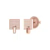 Luvmyjewelry Sidewalk Square Sterling Silver Diamond Stud Earring In Pink