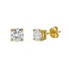 Luvmyjewelry Silla 14k Gold Lab Grown Round Solitaire Diamond Earrings - 1 Cts In Yellow