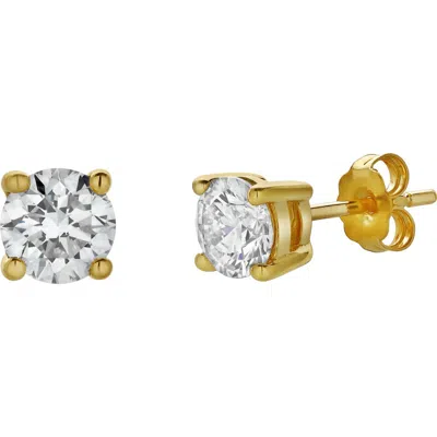 Luvmyjewelry Silla 14k Gold Lab Grown Round Solitaire Diamond Earrings In 14k Yellow Gold