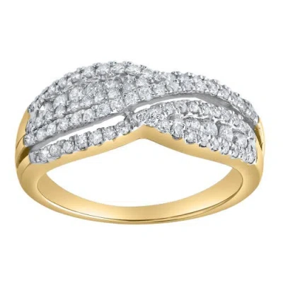 Luvmyjewelry Silvera Crest 0.65 Ct 10k Gold Diamond Ring