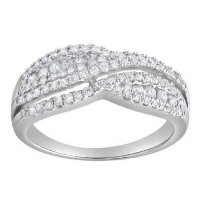 Luvmyjewelry Silvera Crest 0.65 Ct 10k Gold Diamond Ring