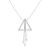 Luvmyjewelry Skyline Triangle Bolo Adjustable Diamond Lariat Necklace In Sterling Silver In Silver