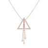 Luvmyjewelry Skyline Triangle Bolo Adjustable Diamond Lariat Necklace In 14k Rose Gold Vermeil On St In 14kt Rose Gold Vermeil