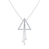 Luvmyjewelry Skyline Triangle Bolo Adjustable Diamond Lariat Necklace In Sterling Silver In White