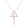 Luvmyjewelry Skyline Triangle Bolo Adjustable Diamond Lariat Necklace In 14k Rose Gold Vermeil On St In Pink