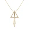 Luvmyjewelry Skyline Triangle Bolo Adjustable Diamond Lariat Necklace In 14k Yellow Gold Vermeil On  In Yellow