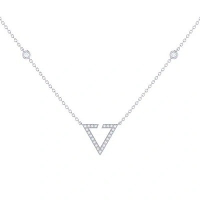 Luvmyjewelry Skyline Triangle Diamond Necklace In Sterling Silver