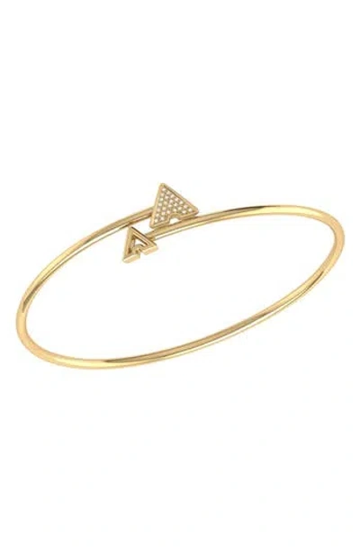 Luvmyjewelry Skyscraper Roof Diamond Cuff Bracelet In Gold