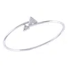 Luvmyjewelry Skyscraper Triangle Roof Sterling Silver Diamond Bangle In Silver
