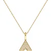 Luvmyjewelry Skyscraper Triangle Sterling Silver Diamond Chain Pendant In 14kt Gold Vermeil On Sterling