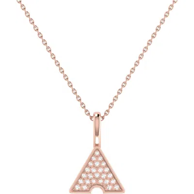 Luvmyjewelry Skyscraper Triangle Diamond Pendant In 14k Yellow Gold Vermeil On Sterling Silver In 14kt Rose Gold Vermeil