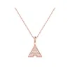 Luvmyjewelry Skyscraper Triangle Diamond Pendant In 14k Yellow Gold Vermeil On Sterling Silver In Pink