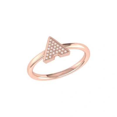 Luvmyjewelry Skyscraper Triangle Sterling Silver Diamond Ring In 14kt Rose Gold Vermeil