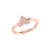 Luvmyjewelry Skyscraper Triangle Sterling Silver Diamond Ring In Pink