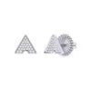 Luvmyjewelry Skyscraper Triangle Diamond Stud Earrings In Sterling Silver In Silver