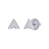 Luvmyjewelry Skyscraper Triangle Diamond Stud Earrings In Sterling Silver In Silver