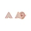 Luvmyjewelry Skyscraper Triangle Sterling Silver Diamond Stud Earring In Pink
