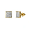 Luvmyjewelry Zenith 10k Yellow Gold Cluster Diamond Unisex Earrings In 10k Yellow Gold