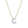 Luvmyjewelry Small Bubble Initial Letter 14k Yellow Gold Diamond Pendant Necklace